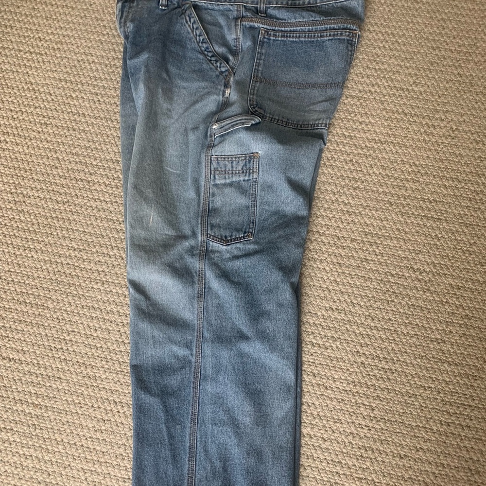 Wolverine Men's Carpenter Style Blue Jeans With Places For Hammer and Tools